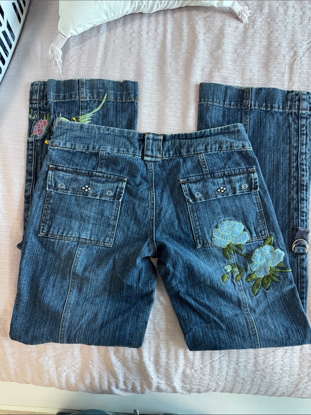 Younique Embroidered Flare Jeans